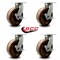 Service Caster 12 Inch Heavy Duty High Temp Phenolic Swivel Caster Set with Brakes SCC, 4PK SCC-KP92S1230-PHRHT-SLB-4 - alternate 4